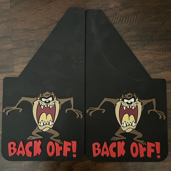 Other - Black Taz, Looney Tunes Mud Flaps with Red Text